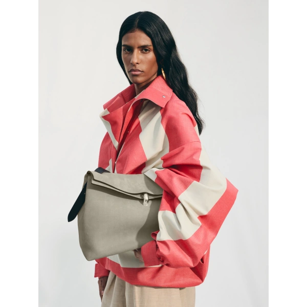 Jacquemus The Valerio Bag in Greige and Black | Shoulder & Crossbody Bags | Coveti