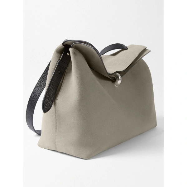 Jacquemus The Valerio Bag in Greige and Black | Shoulder & Crossbody Bags | Coveti