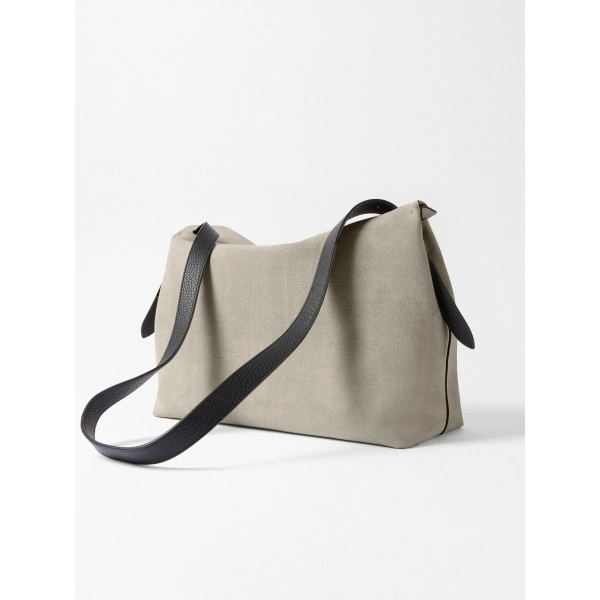 Jacquemus The Valerio Bag in Greige and Black | Shoulder & Crossbody Bags | Coveti