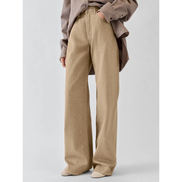 Jacquemus The Wide De-Nimes Denim Pants in Beige | Denim | Coveti