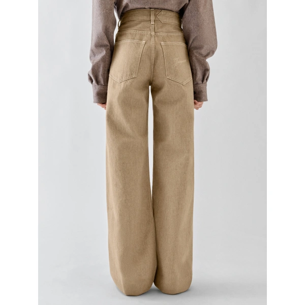 Jacquemus The Wide De-Nimes Denim Pants in Beige | Denim | Coveti