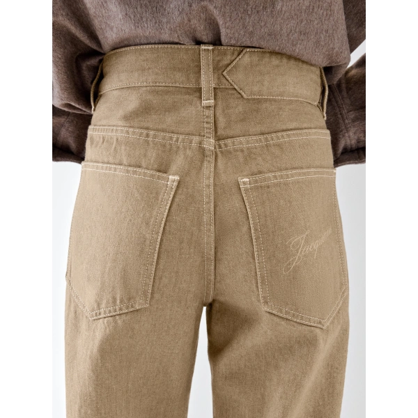 Jacquemus The Wide De-Nimes Denim Pants in Beige | Denim | Coveti
