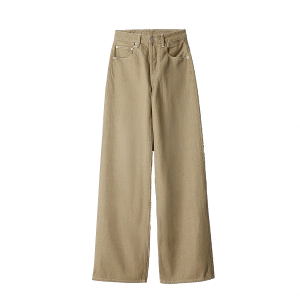 The Wide De-Nimes Denim Pants in Beige