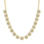 Jennifer Meyer 1/3 Illusion Set Diamond Flower Tennis Necklace in 18K Yellow Gold | Fine Necklaces | Coveti
