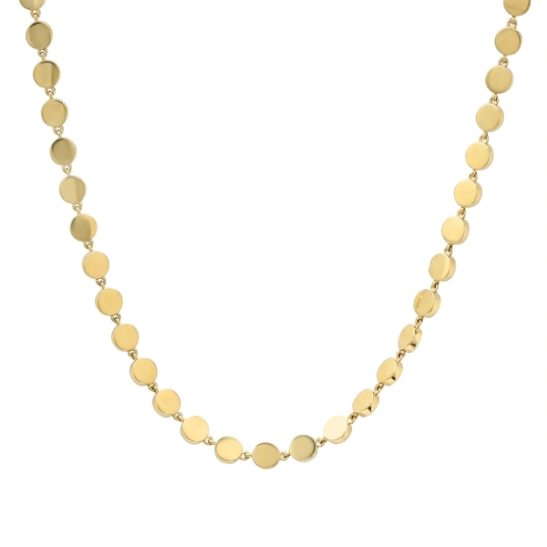 Jennifer Meyer 18 Inch Mini Circle Link Necklace in 18K Yellow Gold | Fine Necklaces | Coveti