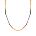 Jennifer Meyer 18 Inch Rainbow Sapphire Beaded Necklace in 18K Yellow Gold | Fine Necklaces | Coveti
