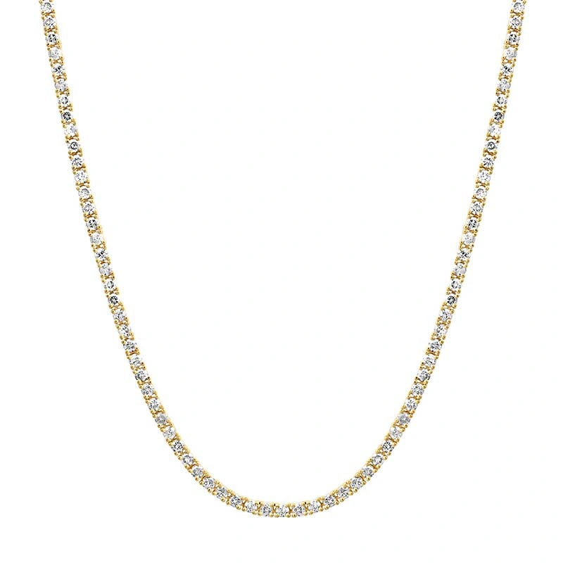 Jennifer Meyer 18 inch 4 Prong Diamond Tennis Necklace in 18K Yellow Gold Jennifer Meyer 18 inch 4 Prong Diamond Tennis Necklace in 18K Yellow Gold | Fine Necklaces | Coveti
