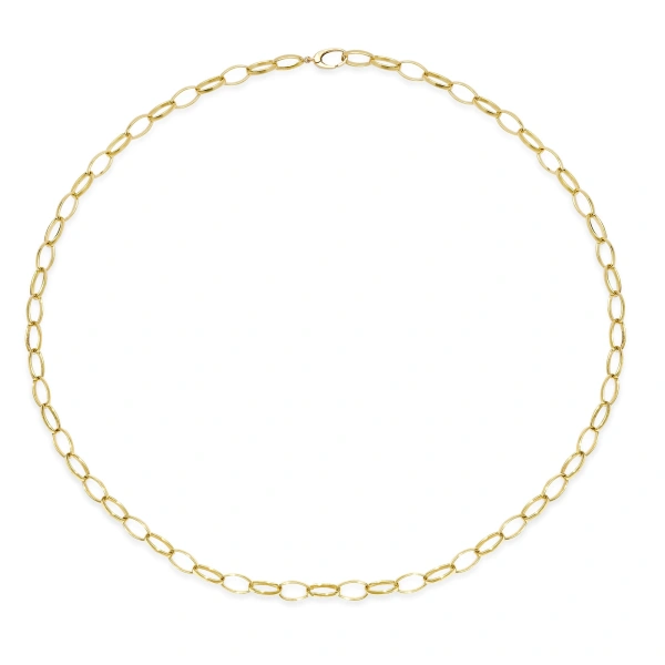 Jennifer Meyer 20 Inch Medium Edith Link Necklace in 18K Yellow Gold | Fine Necklaces | Coveti