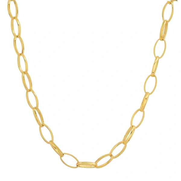 Jennifer Meyer 20 Inch Medium Edith Link Necklace in 18K Yellow Gold | Fine Necklaces | Coveti