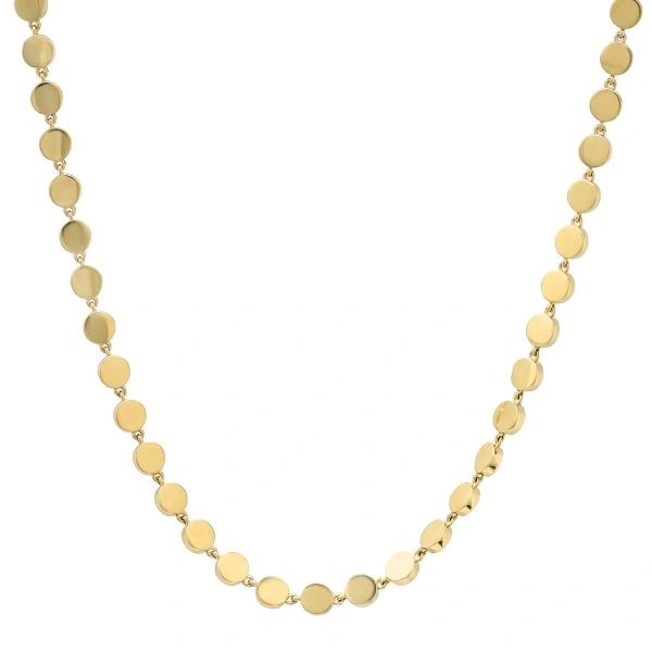 20 Inch Mini Circle Link Necklace in 18K White Gold
