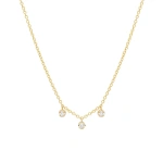 Jennifer Meyer 3 Diamond Illusion Set Dangle Necklace in 14K Yellow Gold | Fine Necklaces | Coveti