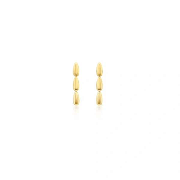 Jennifer Meyer 3 Dome Tennis Studs in 18K Yellow Gold | Fine Earrings | Coveti