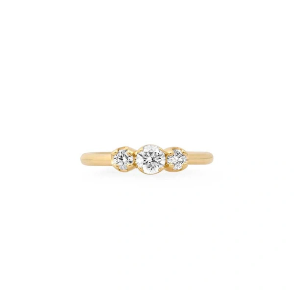 Jennifer Meyer 3 Graduated Diamond Ring in 18K Yellow Gold | Fine Rings | Coveti
