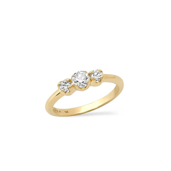 Jennifer Meyer 3 Graduated Diamond Ring in 18K Yellow Gold | Fine Rings | Coveti