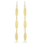 Jennifer Meyer 3 Hammered Marquise Earrings in 18K Yellow Gold | Fine Earrings | Coveti