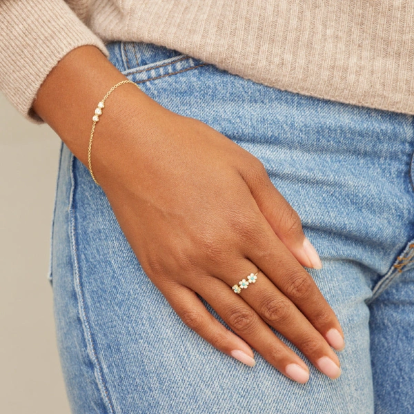 Jennifer Meyer 3 Illusion Set Diamond Bracelet in 18K Yellow Gold | Fine Bracelets | Coveti
