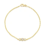 Jennifer Meyer 3 Illusion Set Diamond Bracelet in 18K Yellow Gold | Fine Bracelets | Coveti