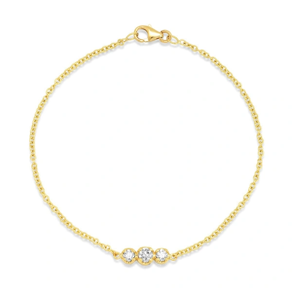 3 Illusion Set Diamond Bracelet in 18K Yellow Gold