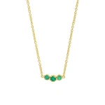 Jennifer Meyer 3 Illusion Set Emerald Necklace in 18K Yellow Gold | Fine Necklaces | Coveti