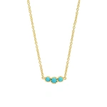 Jennifer Meyer 3 Illusion Set Turquoise Necklace in 18K Yellow Gold | Fine Necklaces | Coveti
