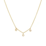 Jennifer Meyer 3 Mini Diamond Bezel Dangle Necklace in 18K Yellow Gold | Fine Necklaces | Coveti