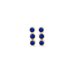 Jennifer Meyer 3 Mini Lapis Bezel Studs in 18K Yellow Gold | Fine Earrings | Coveti