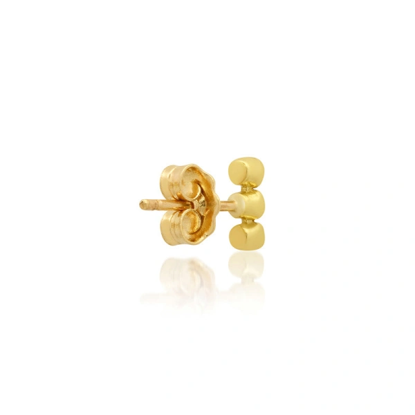 Jennifer Meyer 3 Mini Lapis Bezel Studs in 18K Yellow Gold | Fine Earrings | Coveti