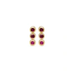 Jennifer Meyer 3 Mini Ruby Bezel Studs in 18K Yellow Gold | Fine Earrings | Coveti