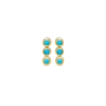 Jennifer Meyer 3 Mini Turquoise Bezel Studs in 18K Yellow Gold | Fine Earrings | Coveti