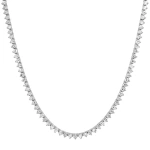 Jennifer Meyer 3 Prong Diamond Tennis Necklace in 18K White Gold | Fine Necklaces | Coveti