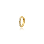 Jennifer Meyer 3 Sided Diamond Cartilage Hoop in 18K Yellow Gold | Fine Earrings | Coveti