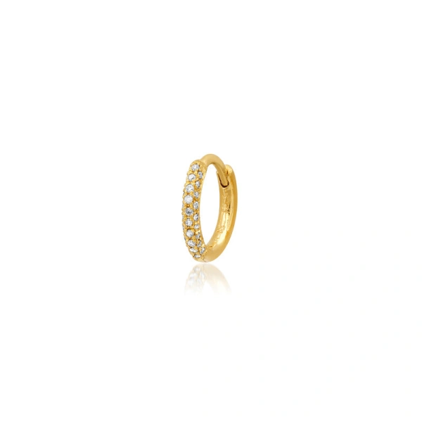 3 Sided Diamond Cartilage Hoop in 18K Yellow Gold