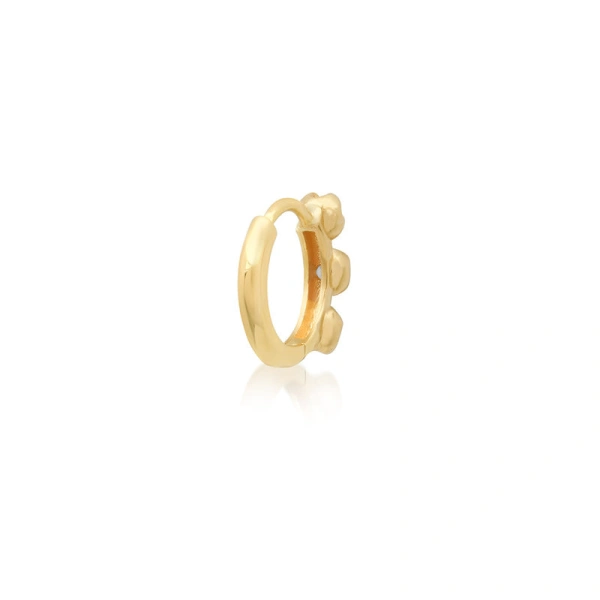 Jennifer Meyer 3 illusion Set Diamond Huggies in 18K Yellow Gold | Fine Earrings | Coveti