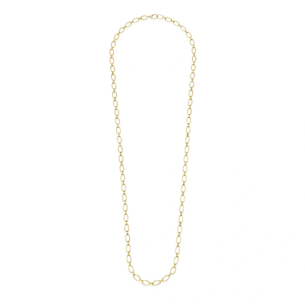 Jennifer Meyer 30 Inch Medium and Small Edith Link Necklace in 18K Yellow Gold | Fine Necklaces | Coveti