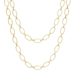 Jennifer Meyer 30 Inch Medium and Small Edith Link Necklace in 18K Yellow Gold | Fine Necklaces | Coveti