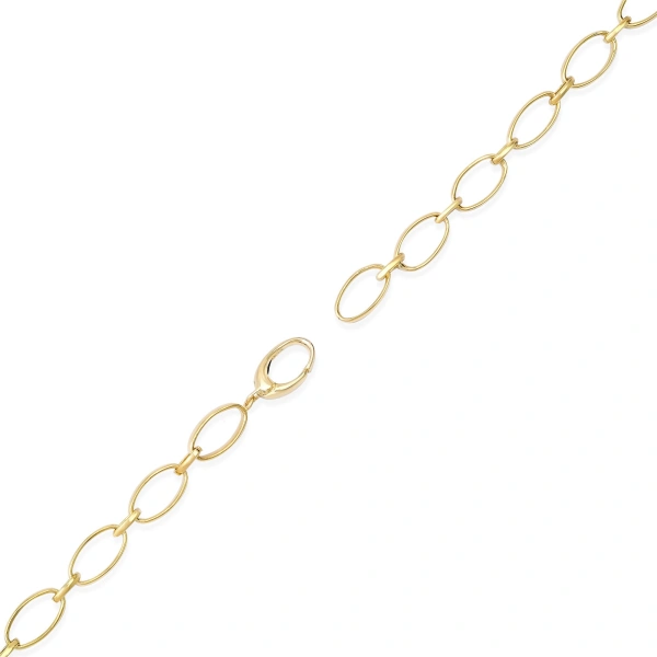 Jennifer Meyer 30 Inch Medium and Small Edith Link Necklace in 18K Yellow Gold | Fine Necklaces | Coveti