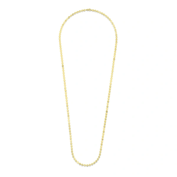 Jennifer Meyer 30 Inch Mini Circle Link Necklace in 18K Yellow Gold | Fine Necklaces | Coveti