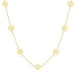 Jennifer Meyer 30 Inch Mini Hammered Disc by the Inch Necklace in 18K Yellow Gold | Fine Necklaces | Coveti