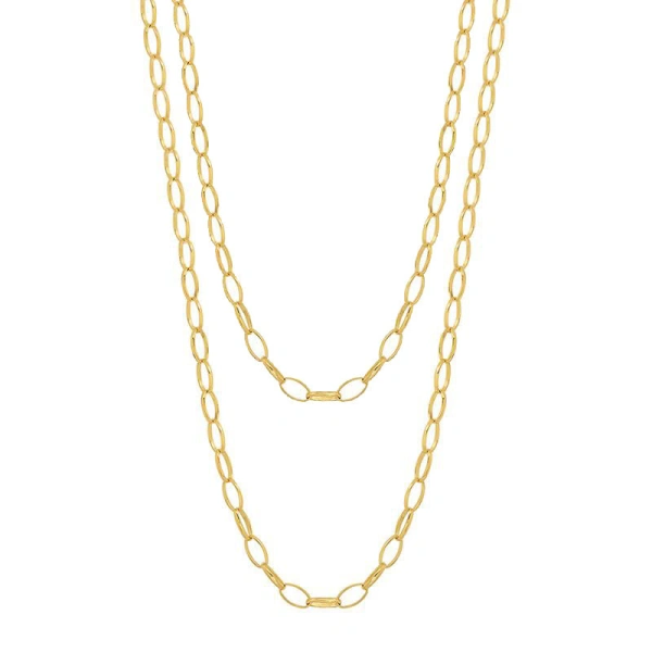 Jennifer Meyer 30 Inch Small Edith Link Necklace in 18K Yellow Gold | Fine Necklaces | Coveti