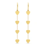 Jennifer Meyer 4 Heart By The Inch Earrings in 18K Yellow Gold | Fine Earrings | Coveti