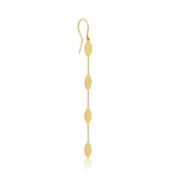 Jennifer Meyer 4 Marquise By The Inch Earrings in 18K Yellow Gold | Fine Earrings | Coveti