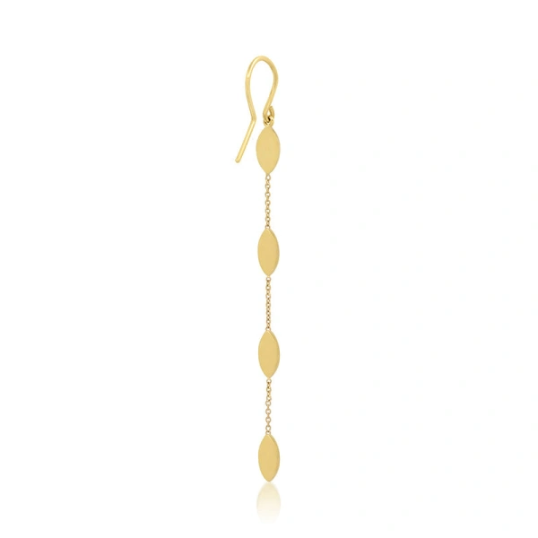 Jennifer Meyer 4 Marquise By The Inch Earrings in 18K Yellow Gold | Fine Earrings | Coveti