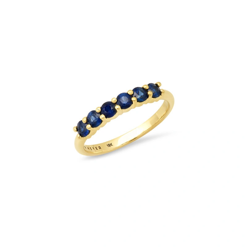 Jennifer Meyer 4 Prong Blue Sapphire Ring in 18K Yellow Gold Jennifer Meyer 4 Prong Blue Sapphire Ring in 18K Yellow Gold | Fine Rings | Coveti
