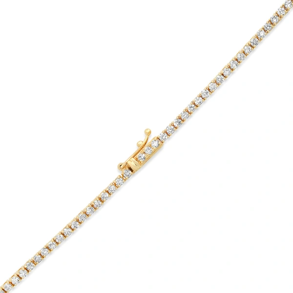Jennifer Meyer 4 Prong Diamond Cross Bar Tennis Necklace in 18K Yellow Gold | Fine Necklaces | Coveti