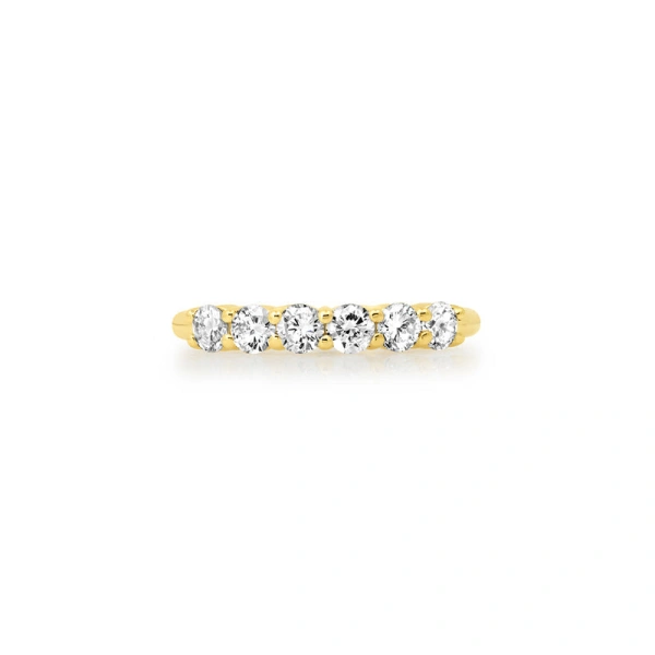 Jennifer Meyer 4 Prong Diamond Ring in 18K Yellow Gold | Fine Rings | Coveti