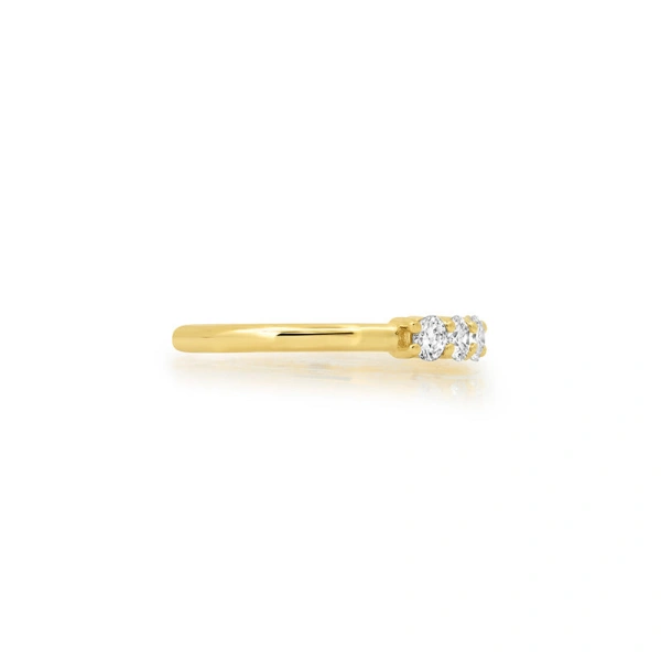 Jennifer Meyer 4 Prong Diamond Ring in 18K Yellow Gold | Fine Rings | Coveti