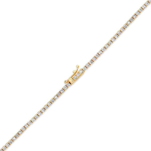 Jennifer Meyer 4 Prong Diamond Tennis Necklace in 18K Yellow Gold | Fine Necklaces | Coveti
