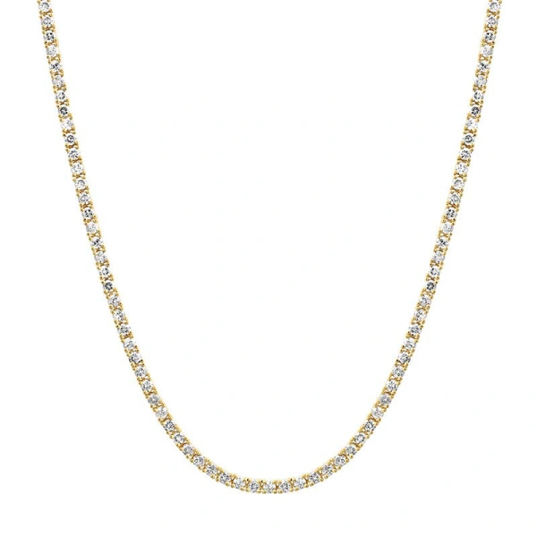 Jennifer Meyer 4 Prong Diamond Tennis Necklace in 18K Yellow Gold | Fine Necklaces | Coveti