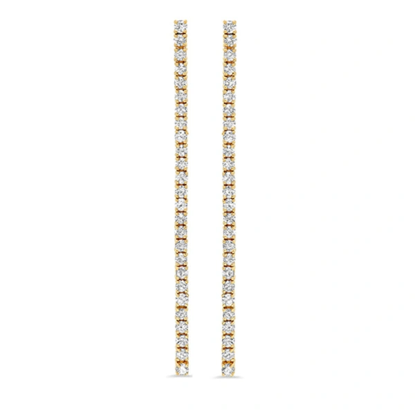 Jennifer Meyer 4 Prong Diamond Tennis Studs in 18K Yellow Gold | Fine Earrings | Coveti
