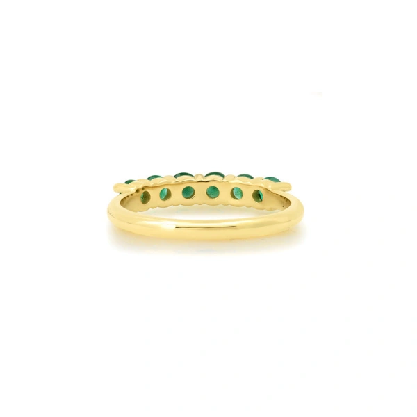 Jennifer Meyer 4 Prong Emerald Ring in 18K Yellow Gold | Fine Rings | Coveti
